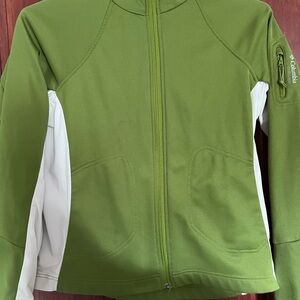 Columbia Olive and White Full-Zip Jacket